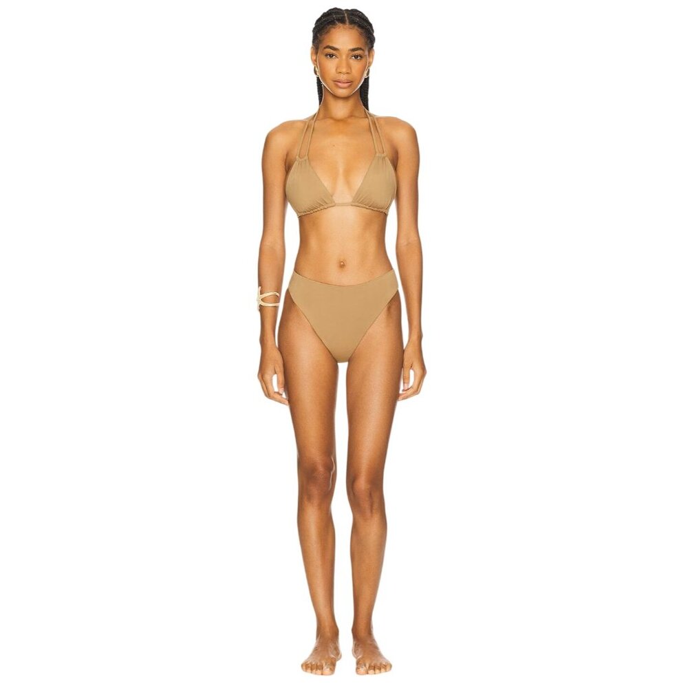 Anemos High Cut Mid-Waist Bikini Bottom in Sandstone XLarge New Womens Swimsuit - Picture 7 of 7